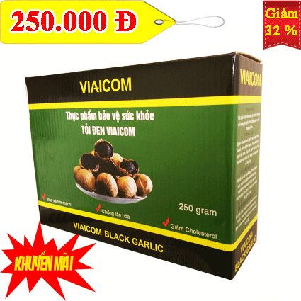 hộp tỏi đen cô đơn nhãn hiệu VIAICOM 250 gram